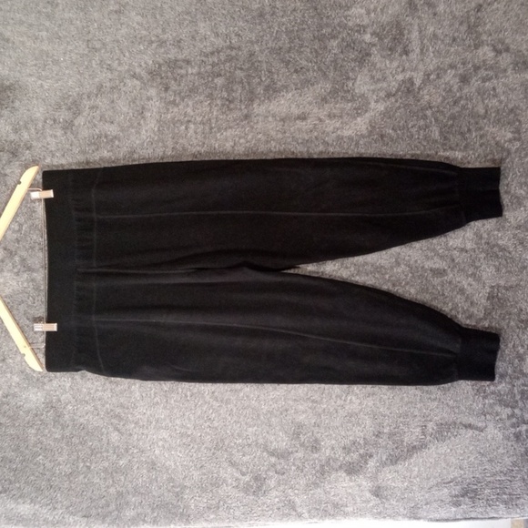 Sweaty Betty London Made In Itally Black Fleece Jogger Elastic Waistband 14 - Picture 3 of 11